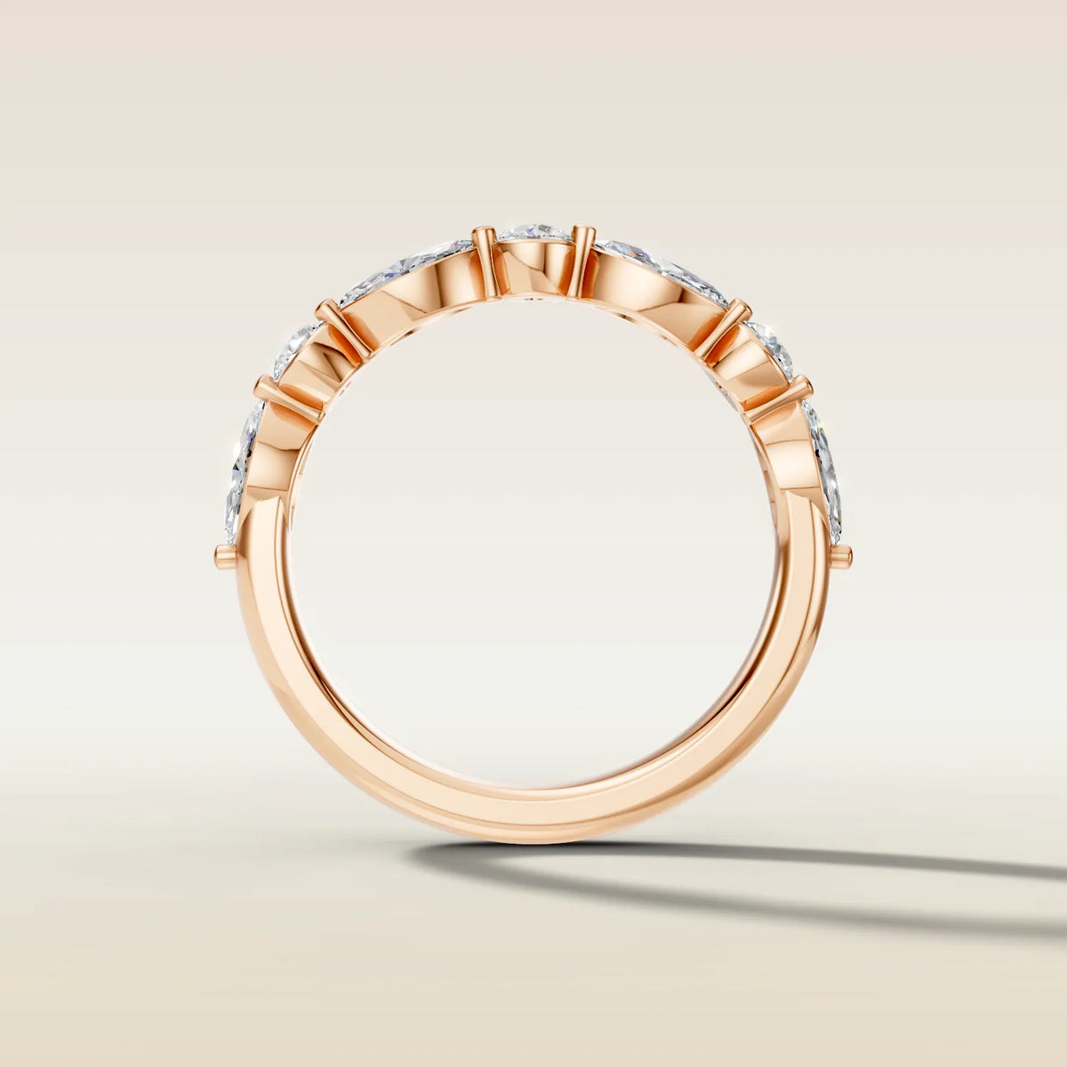 692.2 - Marquise and Round Shaped Half Eternity Band, view 10