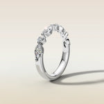 692.2 - Marquise and Round Shaped Half Eternity Band, view 5