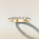 692.2 - Marquise and Round Shaped Half Eternity Band, view 4