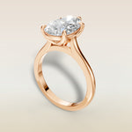 Pear Tulip Classic engagement ring in rose gold, angled view