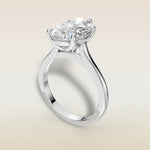 Pear Tulip Classic engagement ring in white gold, angled view