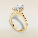Pear Tulip Classic engagement ring in yellow gold, angled view