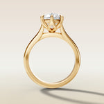 Pear Tulip Classic engagement ring in yellow gold, front view