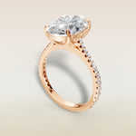 Oval Tulip Classic Pave engagement ring in rose gold, angled view