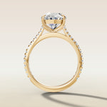 Oval Tulip Classic Pave engagement ring in yellow gold