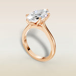 Marquise Tulip Six Petal engagement ring in rose gold, angled view