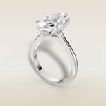 Marquise Tulip Six Petal engagement ring in white gold, angled view