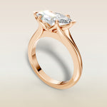 Marquise East West Tulip Split Shank engagement ring in rose gold, angled view