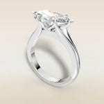 Marquise East West Tulip Split Shank engagement ring in white gold, angled view