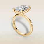 Radiant Classic Solitaire engagement ring in yellow gold, angled view
