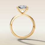 Radiant Classic Solitaire engagement ring in yellow gold, front view