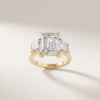 Emerald Three Stone Modern