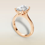 Cushion Tulip Classic engagement ring in rose gold, angled view