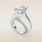 Cushion Tulip Classic engagement ring in white gold, angled view