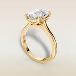 Cushion Tulip Classic engagement ring in yellow gold, angled view