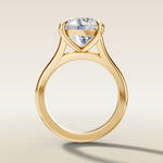 Round Classic Cathedral engagement ring in yellow gold, front view