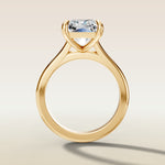 Radiant Classic Cathedral engagement ring in yellow gold, front view