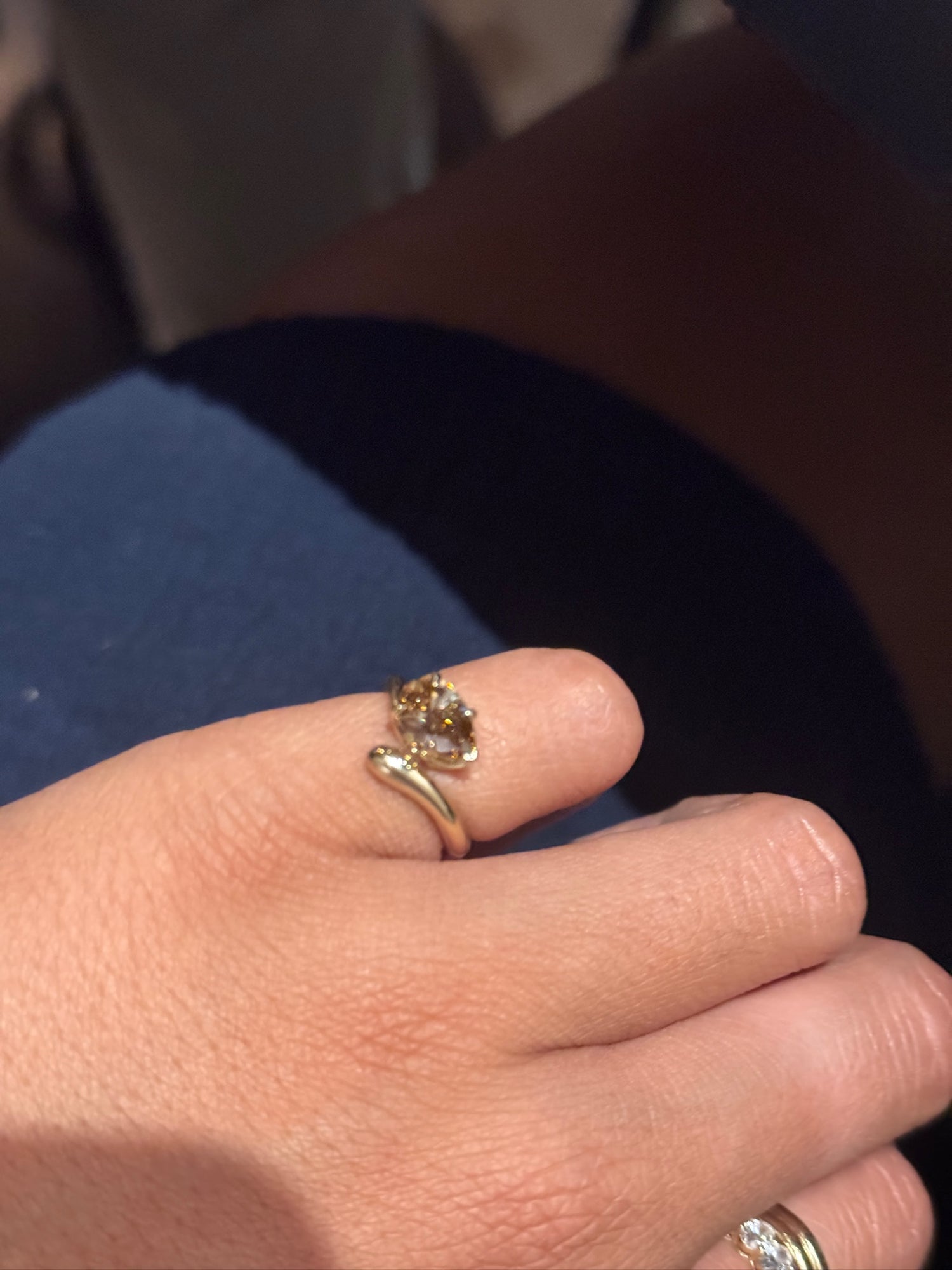 Pear Champagne Ring