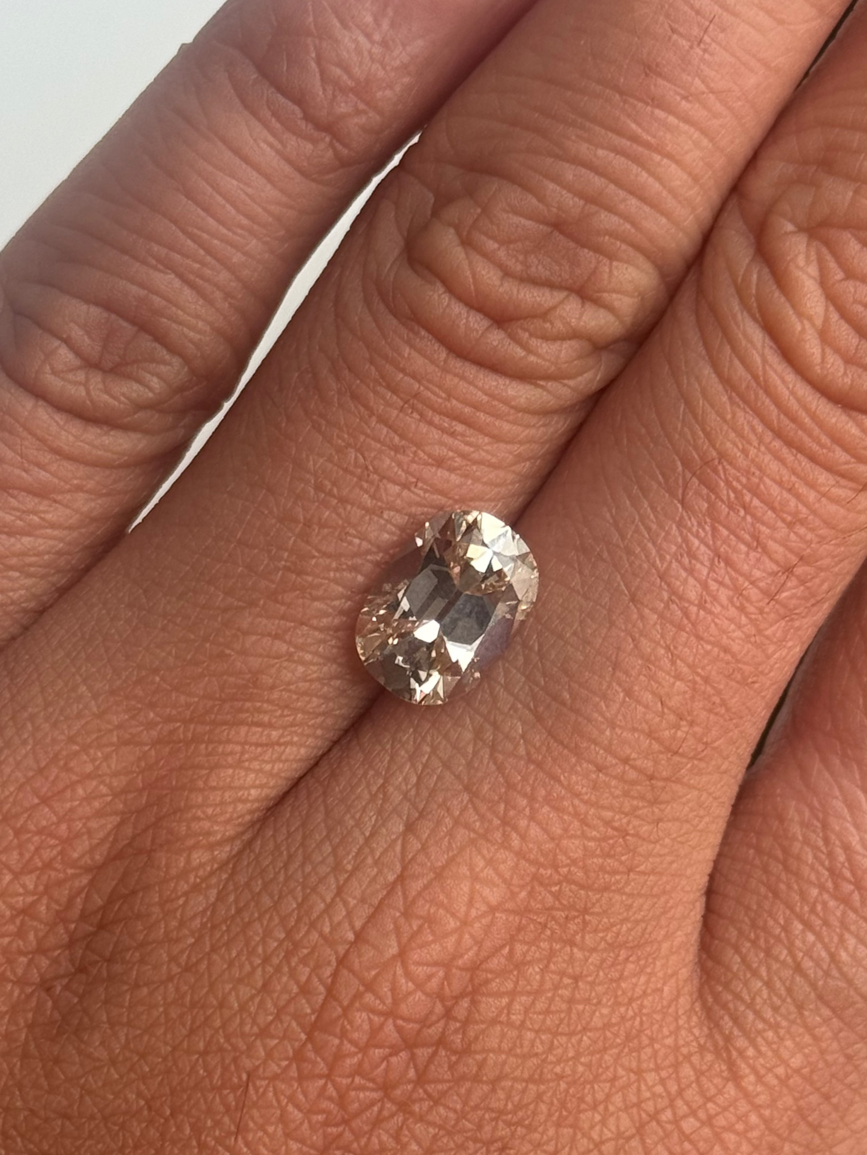 3.03ct old mine cushion champagne diamond, K colour VS2, alternate view