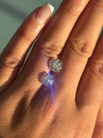 Pair of 2ct rose octagonal lab diamonds with fire
