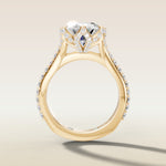 Oval Tulip Diamond Signature engagement ring in yellow gold, front view