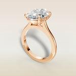 Oval Classic Cathedral engagement ring in rose gold, angled view