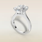 Oval Classic Cathedral engagement ring in white gold, angled view