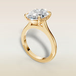 Oval Classic Cathedral engagement ring in yellow gold
