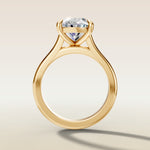 Oval Classic Cathedral engagement ring in yellow gold