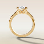 Moval Tulip Low Profile Split Shank engagement ring in yellow gold, front view