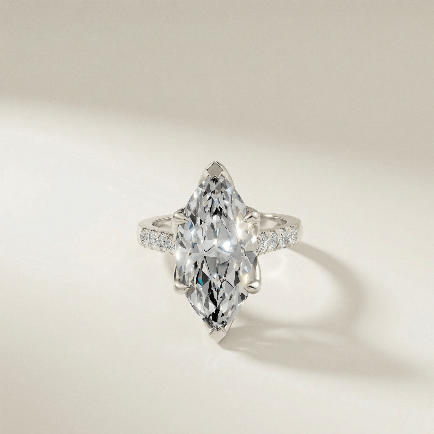 Marquise Tulip Six Petal with Diamonds