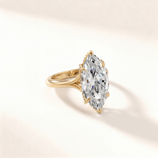 Marquise Tulip Split Shank Diamond Basket