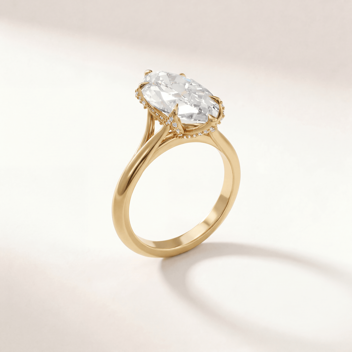 Marquise Tulip Split Shank Diamond Basket