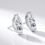 Lab grown diamond stud earrings with marquise cut diamonds in white gold