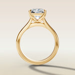 Radiant Tulip Classic engagement ring in yellow gold, front view