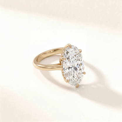 Moval Tulip Six Petal Hidden Halo