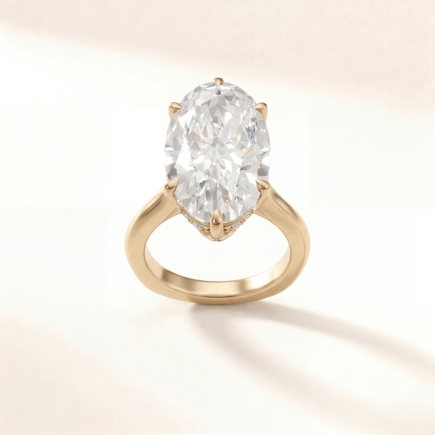 Moval Tulip Six Petal Hidden Halo