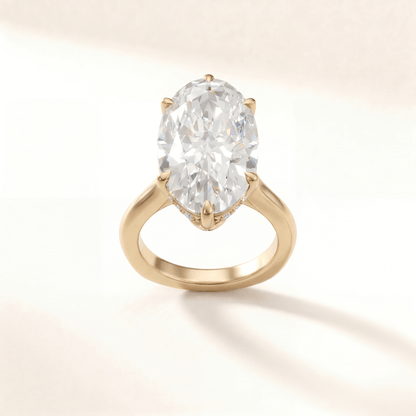 Moval Tulip Six Petal Hidden Halo