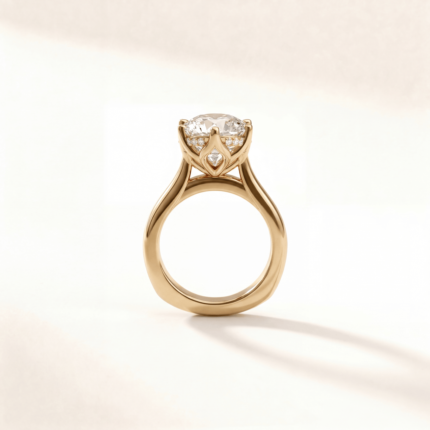 Moval Tulip Six Petal Hidden Halo