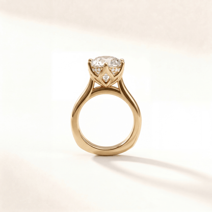 Moval Tulip Six Petal Hidden Halo