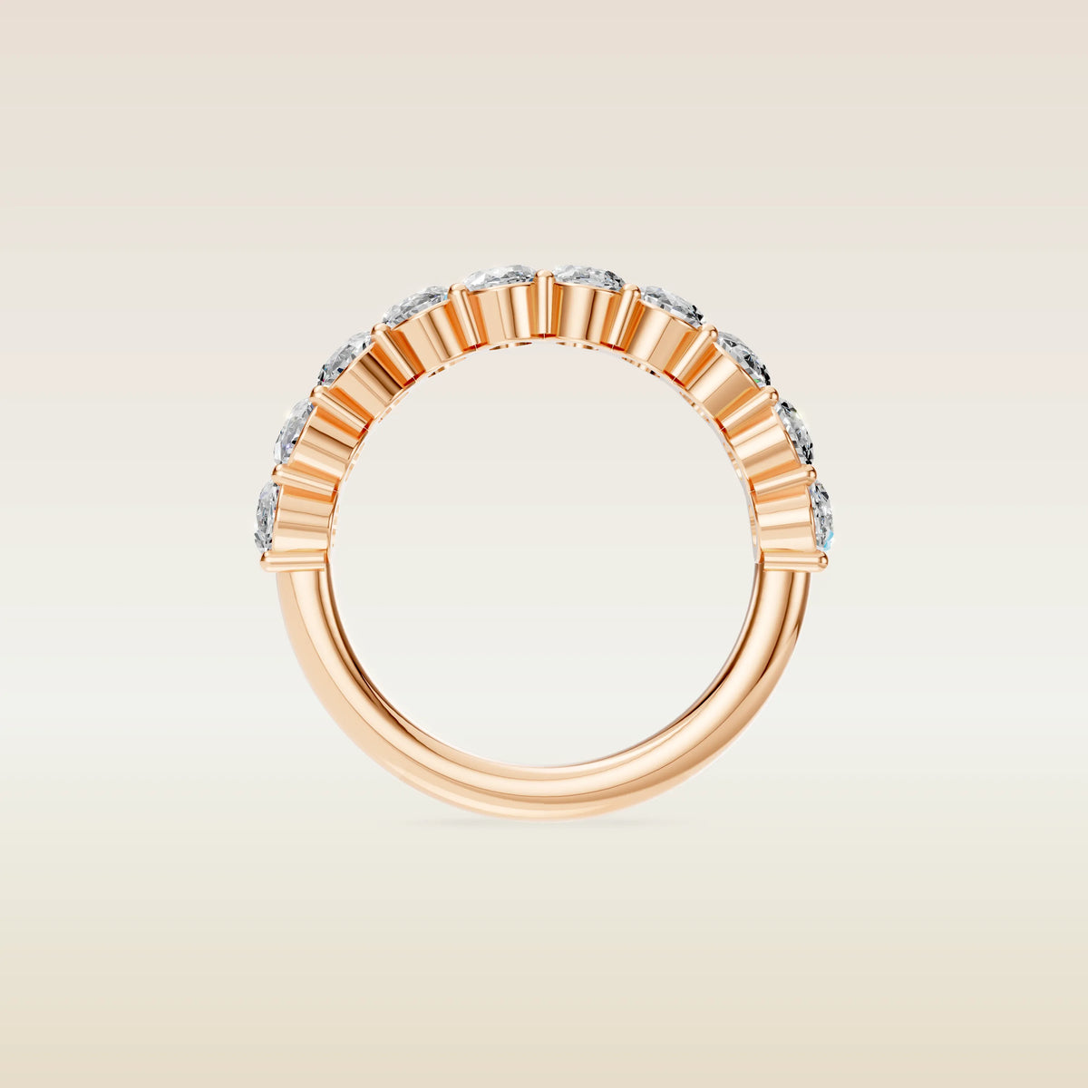 Oval Half Eternity Band, view 10