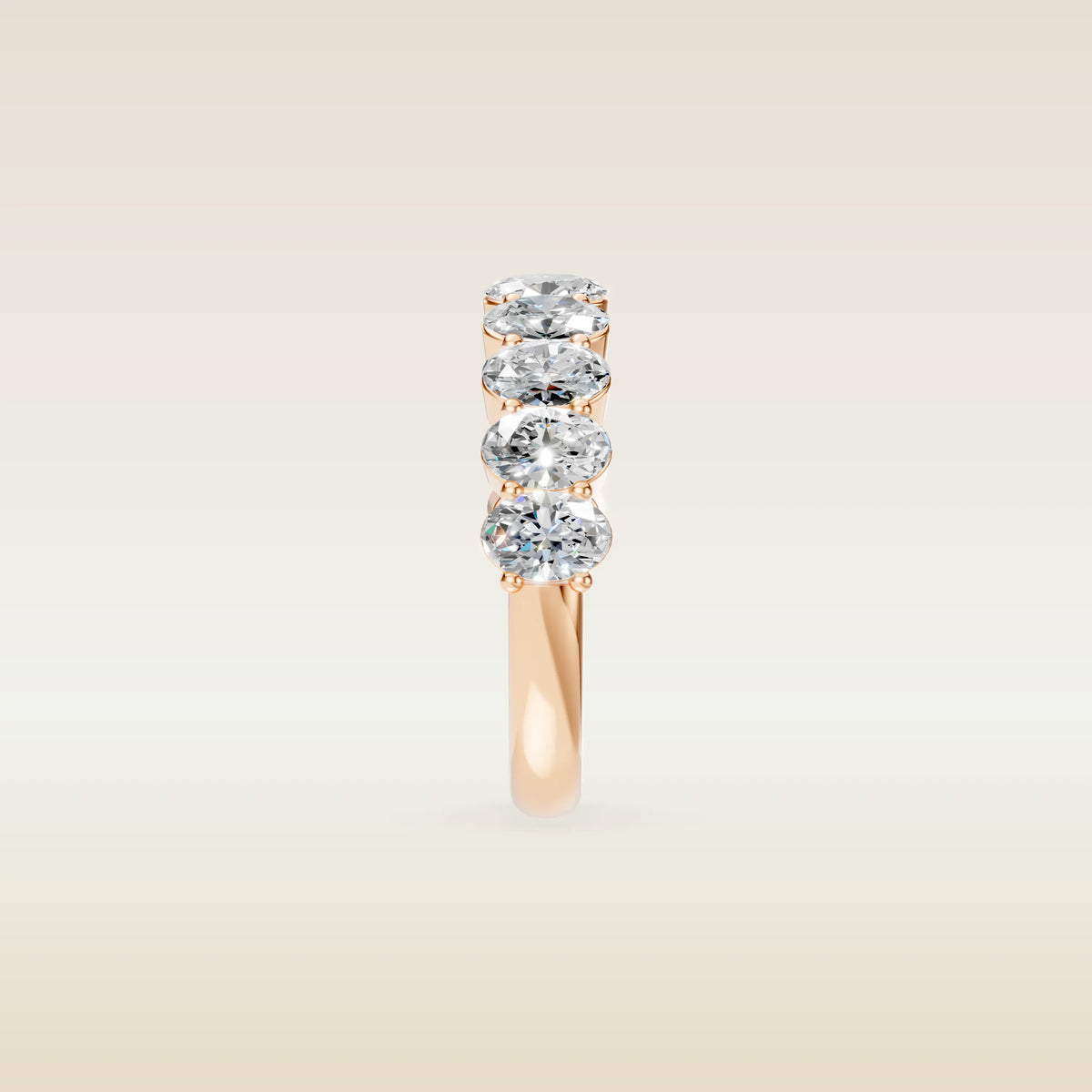 Oval Half Eternity Band, view 11