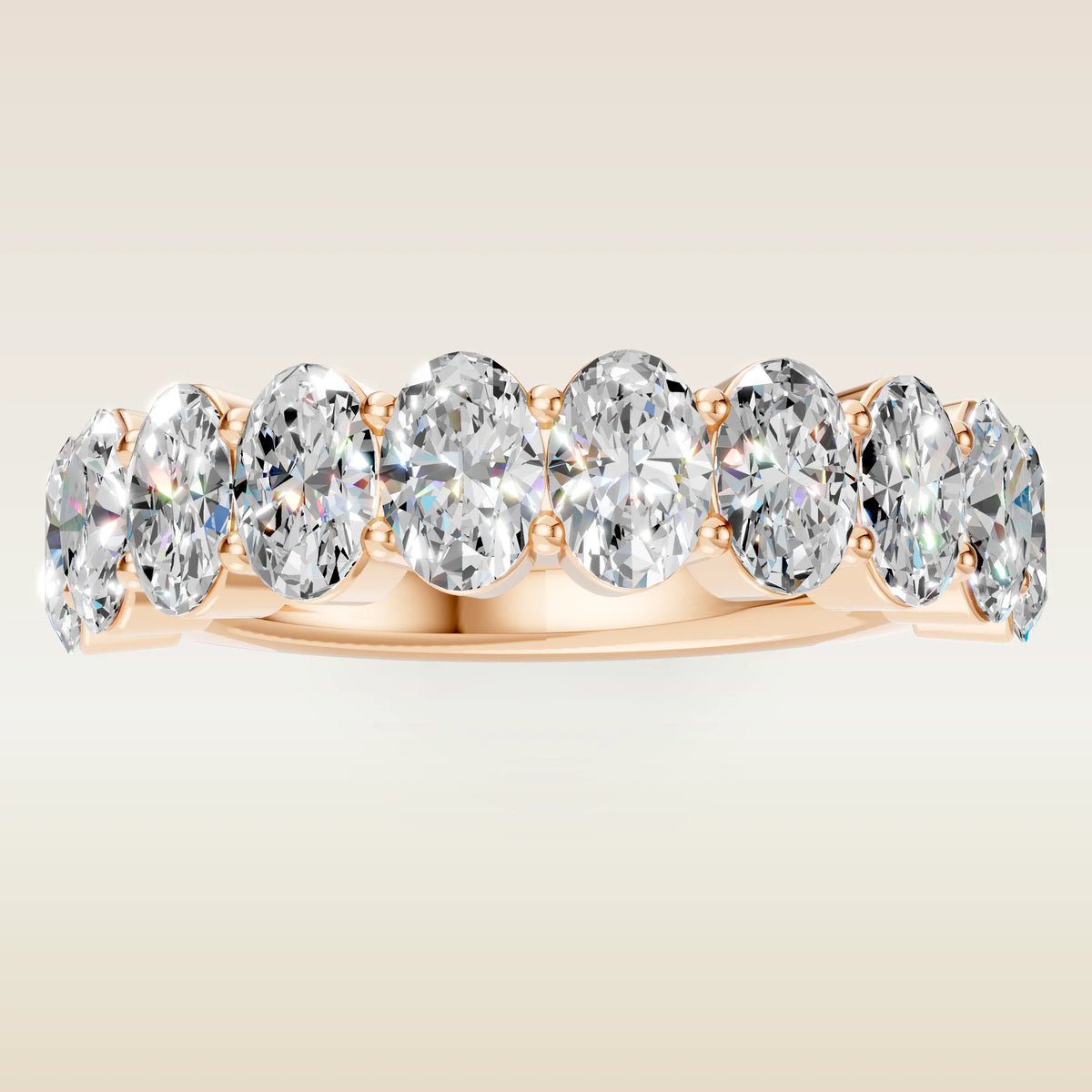 Oval Half Eternity Band, view 12