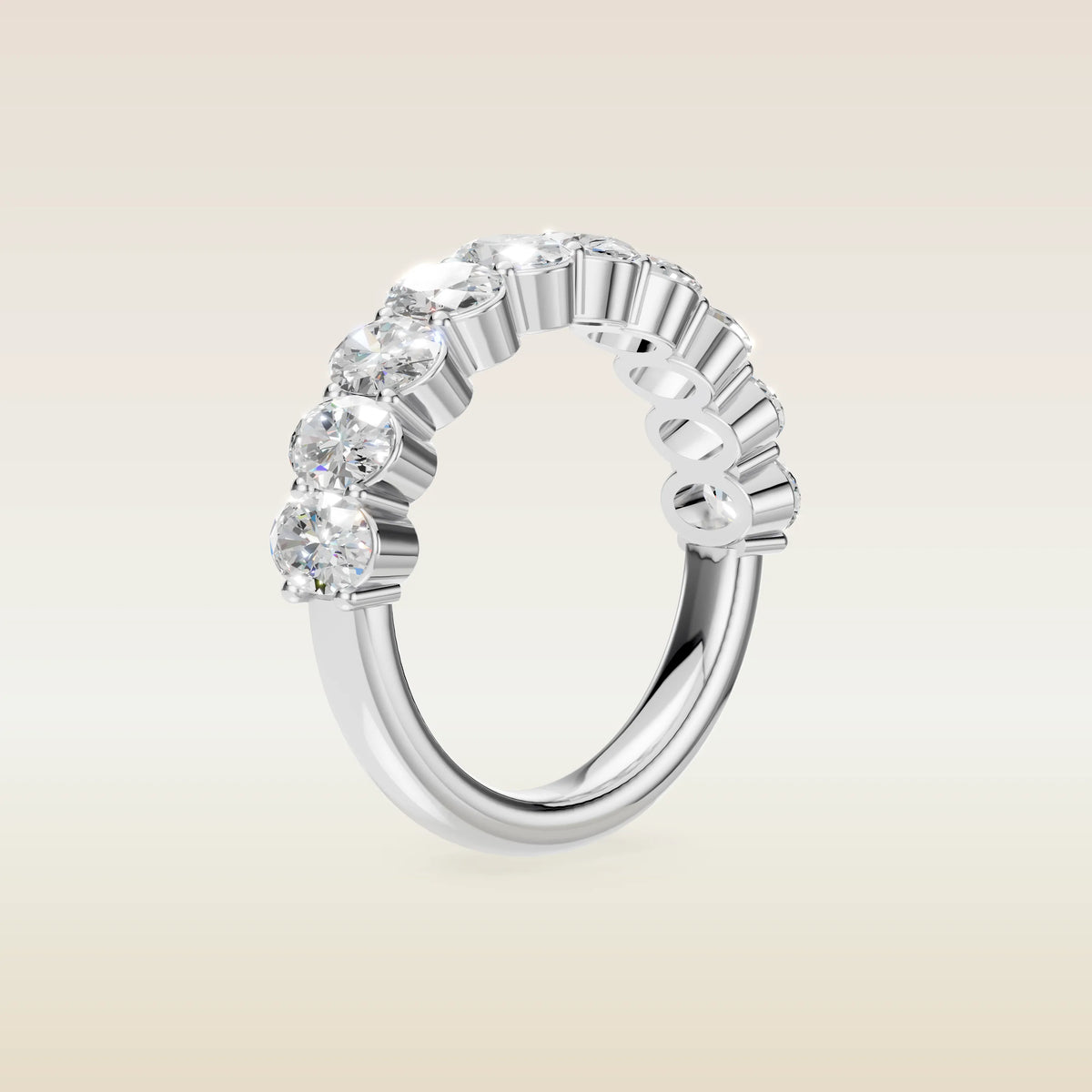 Oval Half Eternity Band, view 5