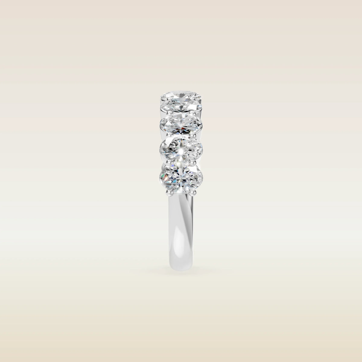 Oval Half Eternity Band, view 7