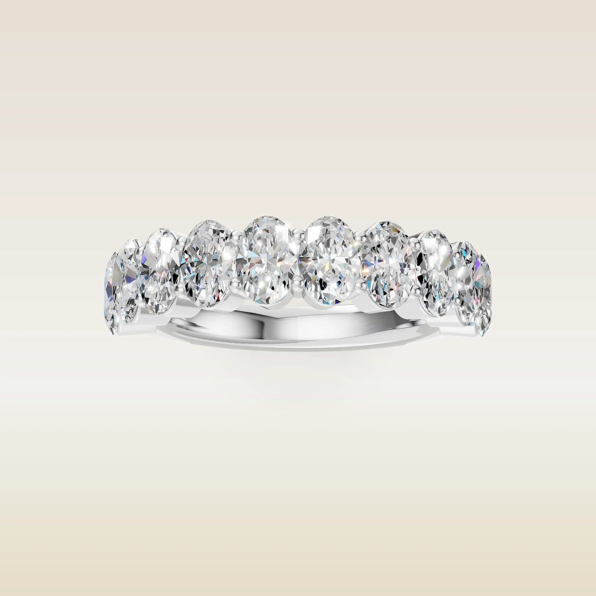 Oval Half Eternity Band, view 8