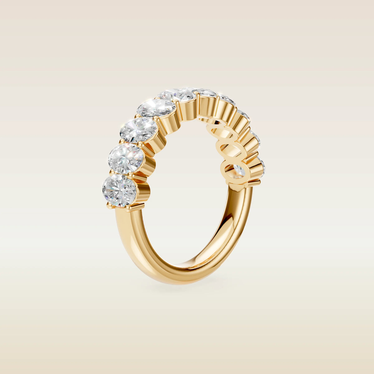 Oval Half Eternity Band, view 1