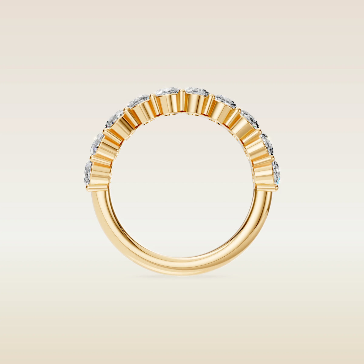 Oval Half Eternity Band, view 2