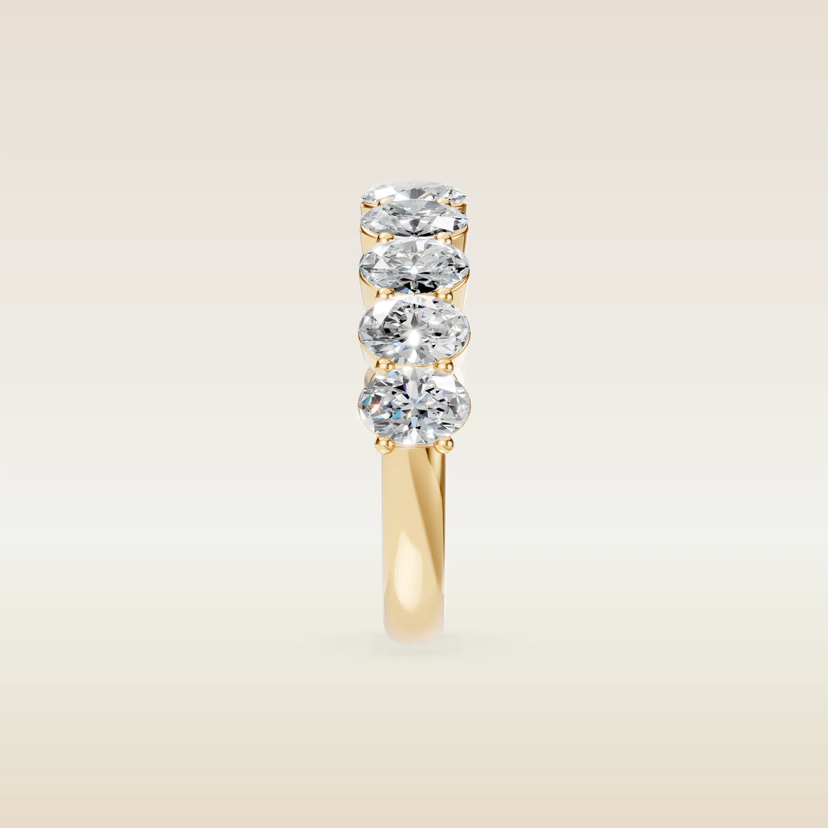 Oval Half Eternity Band, view 3