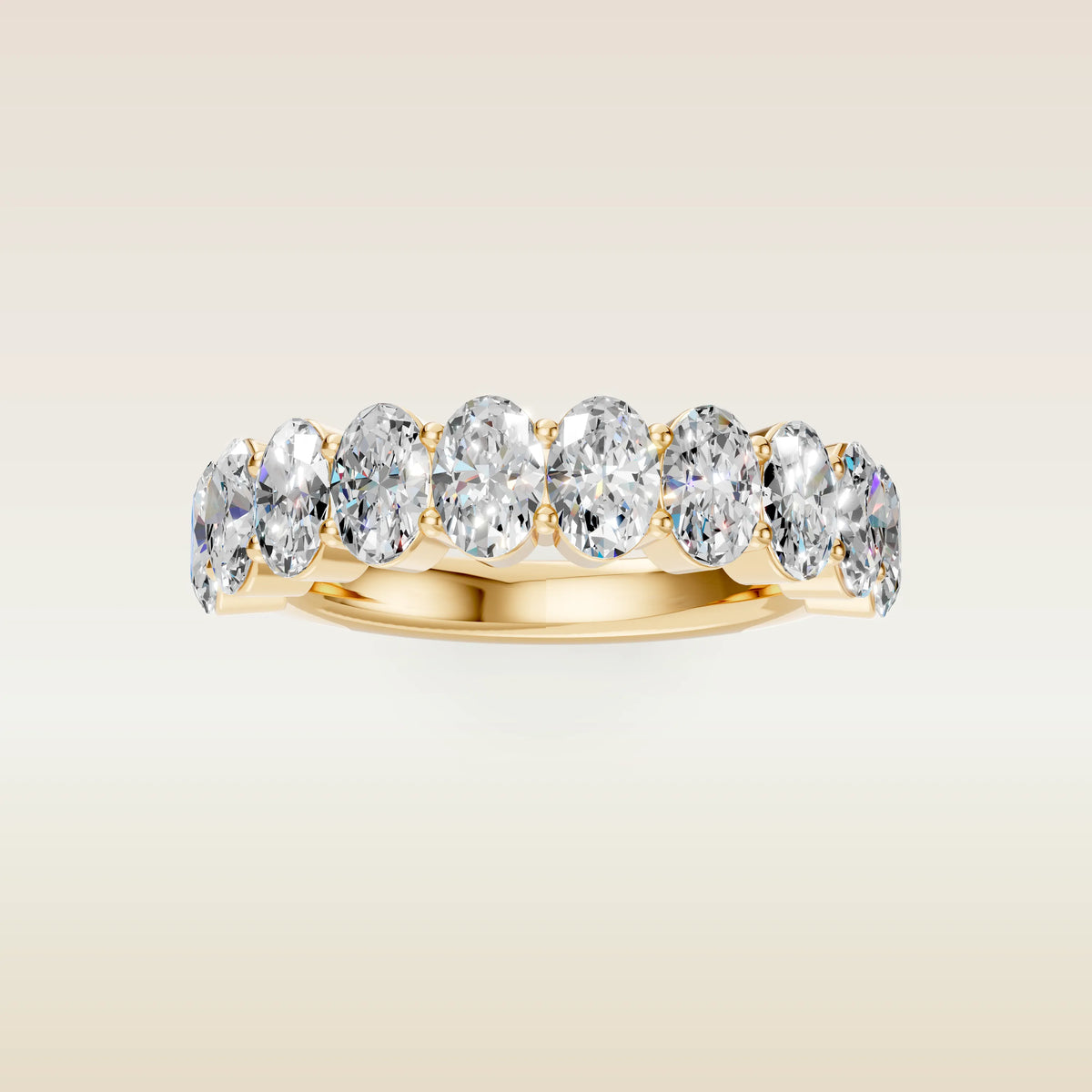Oval Half Eternity Band, view 4